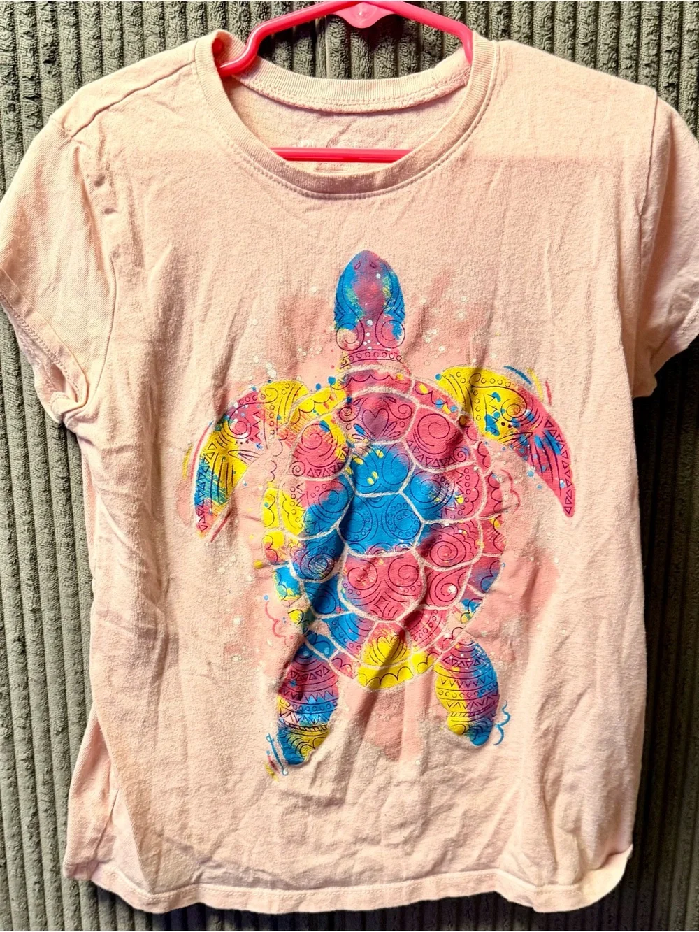 Place Soft Pink Kids Tee with White Logo
